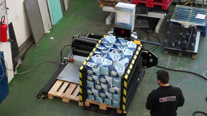 Stationary pallet changer