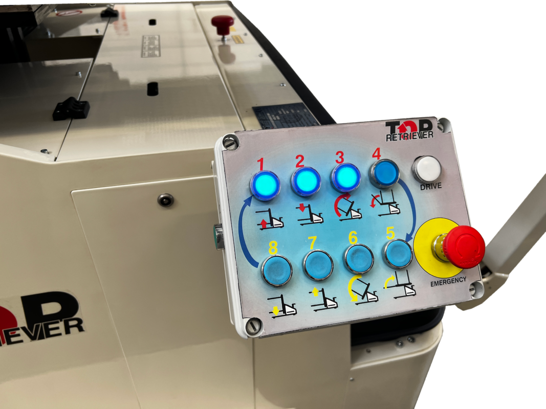 pallet retriever push button