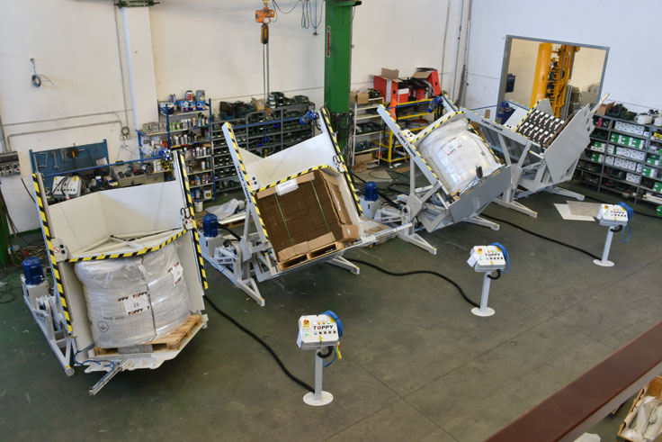 Automated Pallet Flipper operating in a smart warehouse environment