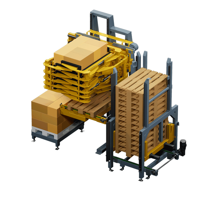Layer picker and pallet inverter working together to enhance order preparation efficiency